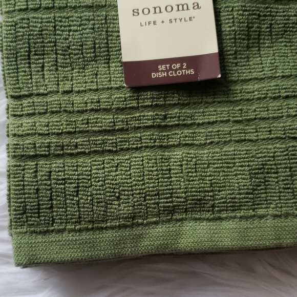 Sonoma Military Green Set of 2 Dish Clothes - Picture 1 of 2